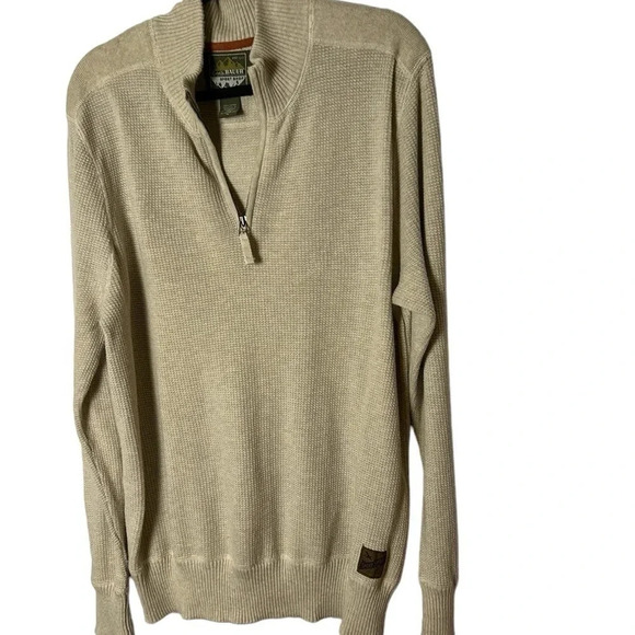 Eddie Bauer Sport Shop, Cotton,waffle knit,sweater,men XL.quarter zip, EC - Picture 5 of 9